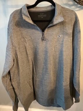 Vineyard Vines Men's Gray Quarter-Zip Sweater - XXL